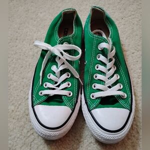 Converse Green Canvas Low-Top Sneakers - Classic Lace-Up - Sz 5 Men's / 7 Wo's